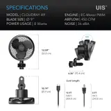AC Infinity - Cloudray Clip Fans – view 4
