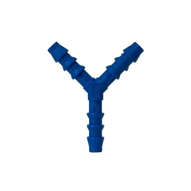 Blue 6mm Barbed Double Inlet